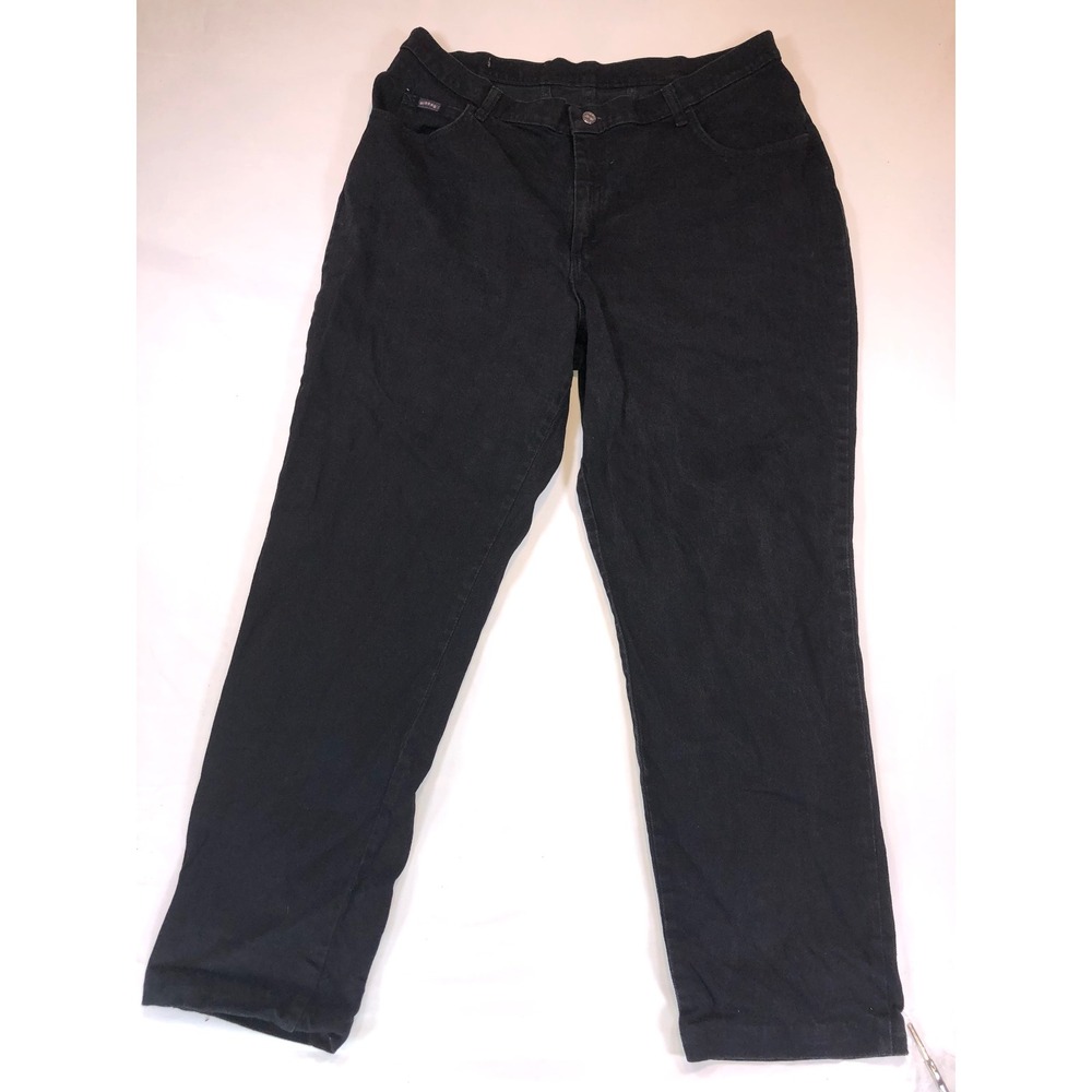 Riders by Lee Black Denim Straight Leg Jeans Plus Size 20W M High Rise Stretch